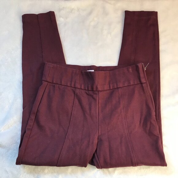 Gap Side Zip Leggings Women's Size Small Cotton, Modal Workwear Casual Maroon - Picture 10 of 10